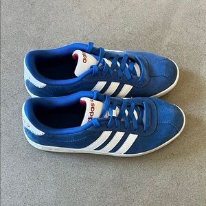 Adidas Blue and White Suede Sneakers